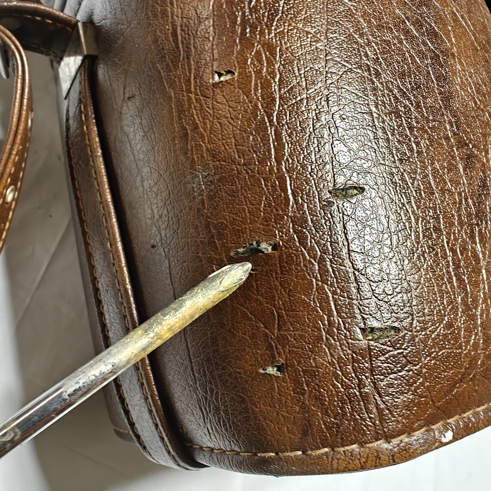 Vintage Brown Faux Leather Case with Buckle Strap Camera Storage Case
